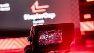 Blick durch die Kamera beim StaplerCup Finale in der LINDE MH ARENA